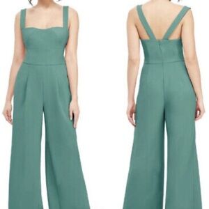 GAL MEETS GLAM Collection Green Nicole Sweetheart Square Neck Pant Jumpsuit 6